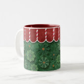 Snowflake Weihnachts Candy Cane Strip Kaffee Cup Zweifarbige Tasse (Vorderseite Links)