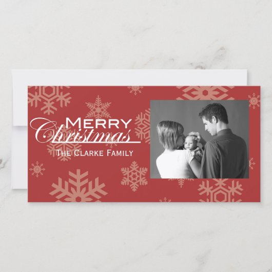 Snowflake Weihnachts-Fotokarte Feiertagskarte (Vorderseite)