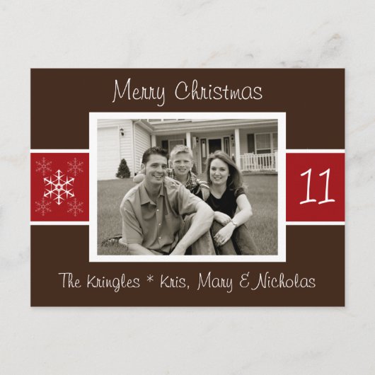 Snowflake Weihnachts-Fotokarte Feiertagspostkarte (Vorderseite)