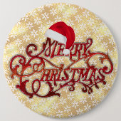 Snowflake Weihnachts-Hut Gold Button (Vorderseite)