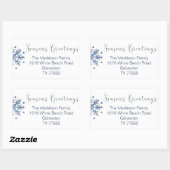 Snowflake Weihnachts-Rücksendeadresse Etikett Aufk Rechteckiger Aufkleber (Blatt)