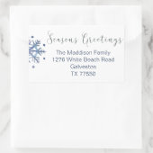 Snowflake Weihnachts-Rücksendeadresse Etikett Aufk Rechteckiger Aufkleber (Tasche)