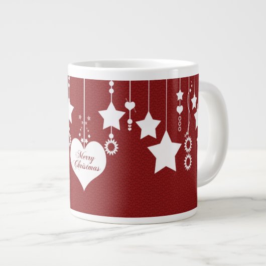 Snowflake Weihnachts-Tasse Jumbo-Tasse (Vorderseite Rechts)