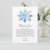 Snowflake Weihnachts-Winterthemd Brautparty Dankeskarte (Stehend Vorderseite)