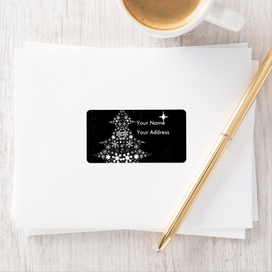 Snowflake Weihnachtsbaum Adressaufkleber (Insitu)