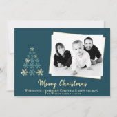 Snowflake Weihnachtsbaum Familienhotel Foto Feiertagskarte (Vorderseite)