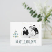 Snowflake Weihnachtsbaum Familienhotel Foto Feiertagspostkarte (Stehend Vorderseite)