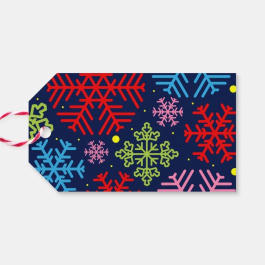 Snowflake Weihnachtsbaum Geschenktasten Geschenkanhänger (Rückseite Horizontal)