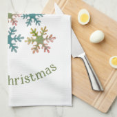 Snowflake Weihnachtsbaum Minimalistischer Urlaub Geschirrtuch (Viertel Falte)