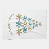 Snowflake Weihnachtsbaum Minimalistischer Urlaub Geschirrtuch (Horizontal)