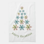 Snowflake Weihnachtsbaum Minimalistischer Urlaub Geschirrtuch (Vertikal)