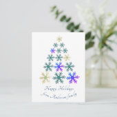Snowflake Weihnachtsbaum Personalisierter Urlaub Feiertagspostkarte (Stehend Vorderseite)