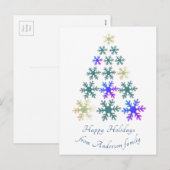 Snowflake Weihnachtsbaum Personalisierter Urlaub Feiertagspostkarte (Vorne/Hinten)