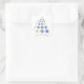 Snowflake Weihnachtsbaum Personalisierter Urlaub Quadratischer Aufkleber (Tasche)