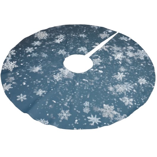 Snowflake Weihnachtsbaumrock Polyester Weihnachtsbaumdecke (Schrägansicht)