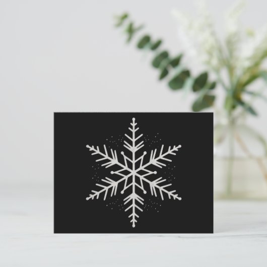 Snowflake Weihnachtsfeier Wintergeschenk Feiertagspostkarte (Stehend Vorderseite)