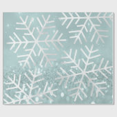 Snowflake Weihnachtsfeiertag Blau Aquamarin Grau G Geschenkpapier (Flach)