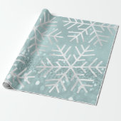 Snowflake Weihnachtsfeiertag Blau Aquamarin Grau G Geschenkpapier (Ungerollt)