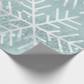 Snowflake Weihnachtsfeiertag Blau Aquamarin Grau G Geschenkpapier (Ecke)