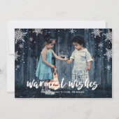 Snowflake Weihnachtsfeiertag Foto Feiertagskarte (Vorderseite)