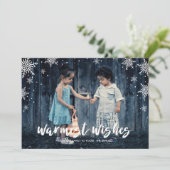 Snowflake Weihnachtsfeiertag Foto Feiertagskarte (Stehend Vorderseite)