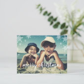 Snowflake Weihnachtsfeiertag Foto Postkarte (Stehend Vorderseite)