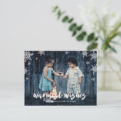 Snowflake Weihnachtsfeiertag Foto Postkarte (Stehend Vorderseite)