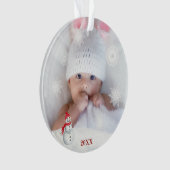 *~* Snowflake Weihnachtsjause FOTO Baby AP44 Snow Ornament (Vorderseite)
