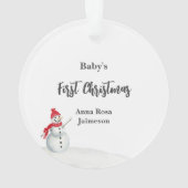 *~* Snowflake Weihnachtsjause FOTO Baby AP44 Snow Ornament (Rückseite)