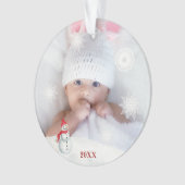 *~* Snowflake Weihnachtsjause FOTO Baby AP44 Snow Ornament (Vorderseite)