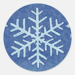 Snowflake Weihnachtskleber Runder Aufkleber