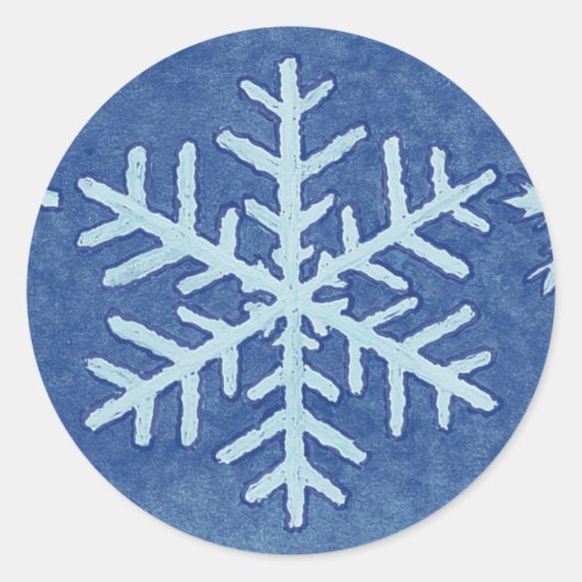 Snowflake Weihnachtskleber Runder Aufkleber (Vorderseite)