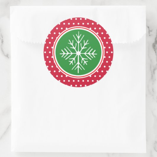 Snowflake Weihnachtskleber Runder Aufkleber (Tasche)