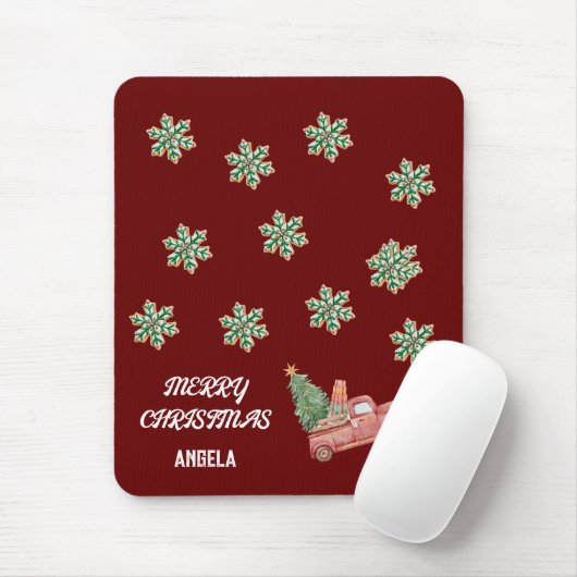 Snowflake Weihnachtsmäuse Pad Mousepad (Mit Mouse)