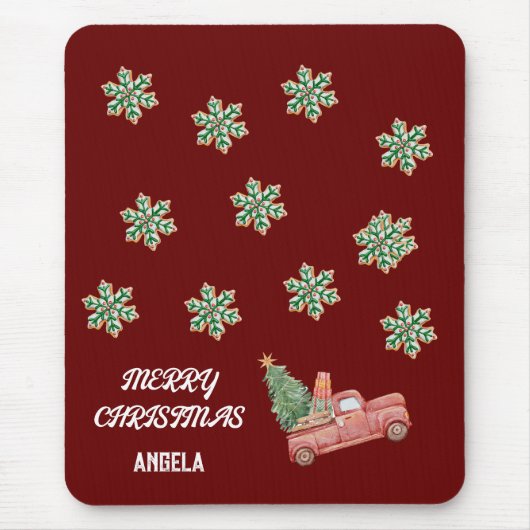 Snowflake Weihnachtsmäuse Pad Mousepad (Vorne)