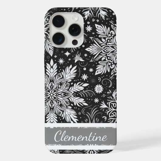 Snowflake Weihnachtsmuster iPhone Hülle (Rückseite)