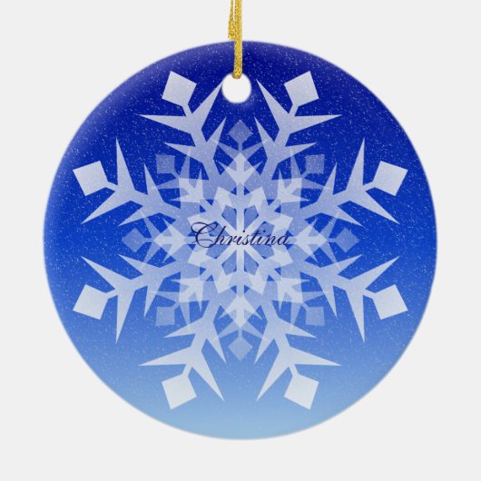 Snowflake Weihnachtsschmuck mit Namen (Hinten)