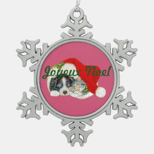 Snowflake Weihnachtsschmuck Welpe und Kitten Schneeflocken Zinn-Ornament