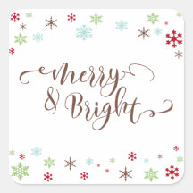 Snowflake Whimsy Merry & Bright, braune Typografie
