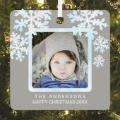 Snowflake White Opal 2 Foto Doppelseitiges Niedlic Ornament Aus Metall