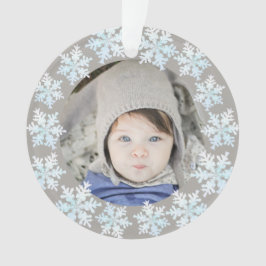 Snowflake White Opal 2 Side Foto Großeltern Ornament