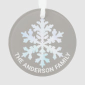 Snowflake White Opal Fun 2 Siebenes Weihnachtsfest Ornament (Rückseite)