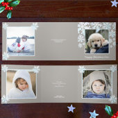 Snowflake White Opal Glückwunsch Weihnachten 4 Fot Dreifach Gefaltete Urlaubskarte