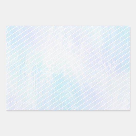 Snowflake White Opal Pinstripes 3 Foto Weihnachten Geschenkpapier Set (Vorderseite 2)