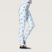 Snowflake White Pastel Blue Baby Blue Elegante Leggings (Rechts)