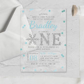 Snowflake Winter 1. Geburtstag Acryleinladungen