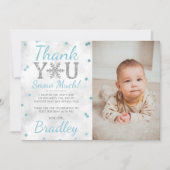 Snowflake Winter 1. Geburtstag Foto Dankeskarte (Vorderseite)