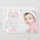 Snowflake Winter 1. Geburtstag Foto Dankeskarte (Vorderseite)