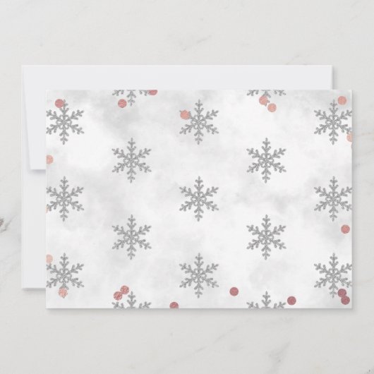 Snowflake Winter 1. Geburtstag Foto Dankeskarte (Rückseite)