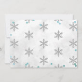 Snowflake Winter 1. Geburtstag Foto Einladung (Rückseite)